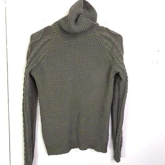 Lauren Ralph Lauren Sweater Womens Turtleneck Cableknit Chunky Heavy Cotton - Picture 1 of 8